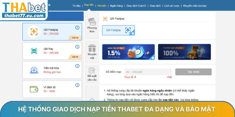 Nạp tiền Thabet nhanh chóng an toàn và chi tiết mới nhất 2026
