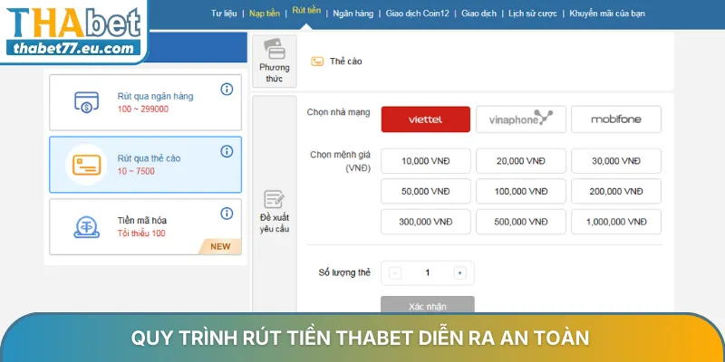 Rút tiền Thabet hướng dẫn quy trình giao dịch an toàn nhanh chóng